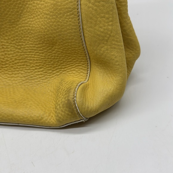 Levenger Yellow Soft Pebble Leather Shoulder Bag MCB8805A - Picture 7 of 16